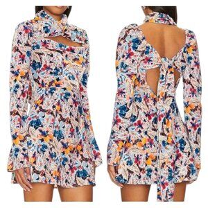 For Love & Lemons Blake Floral Cutout Mini Dress Multi M
